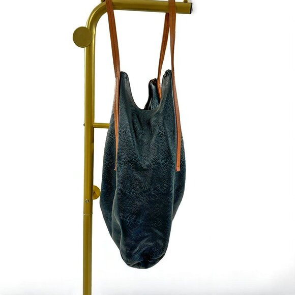 Valentina Italy Black Pebbled Leather Hobo Tote Bag – Women's Large Shoulder Pur - Picture 3 of 13